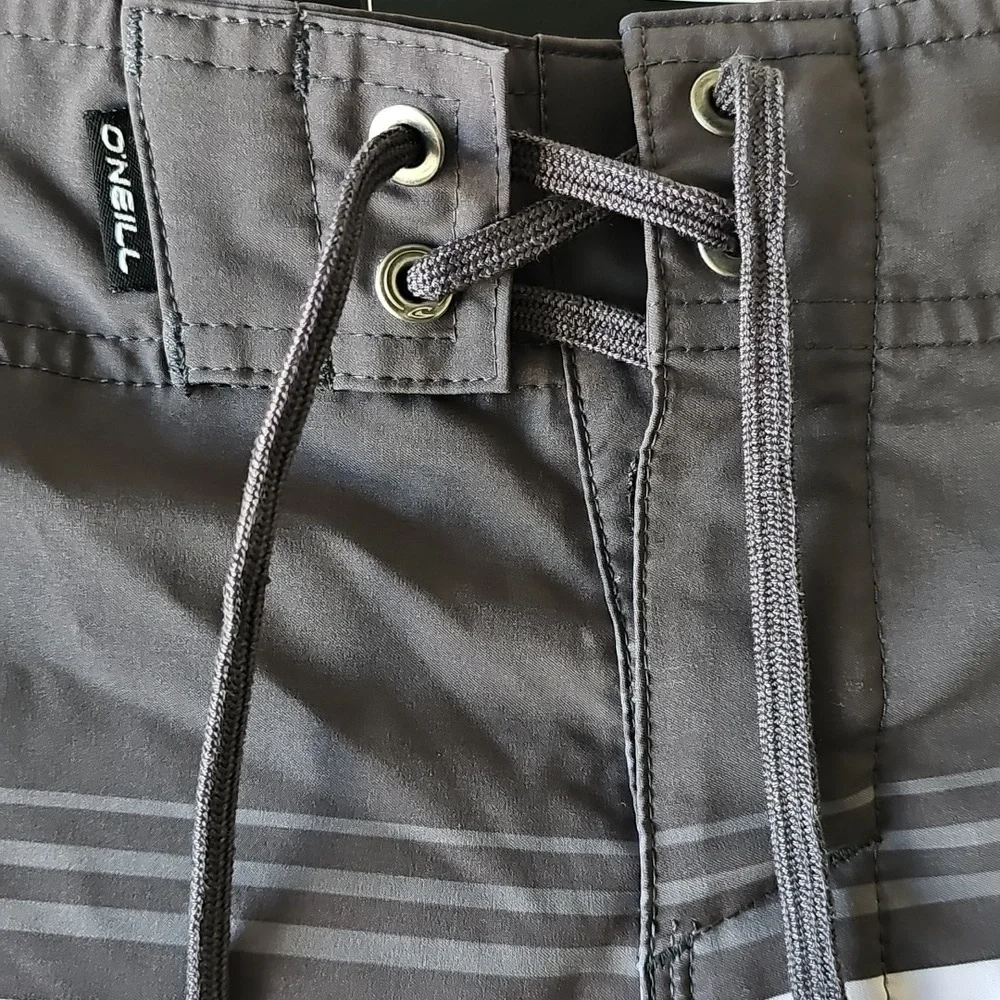 O'Neill‎ Black and White Striped Swim Shorts